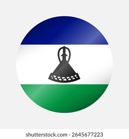 Kreis Lesotho Nationalflagge Highlight Symbol, Aufkleber
