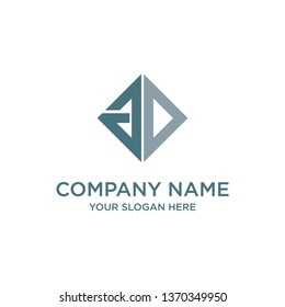circle letter AD logo template logo. - Vector