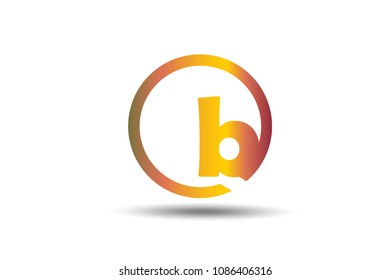 Circle Letter B Logo Design Vector.