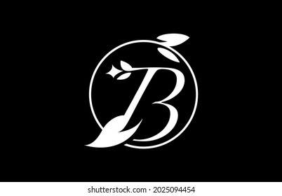 CARTA CIRCLE B TIPOGRAFÍA FUENTE LOGO SIMPLE FLORISMO