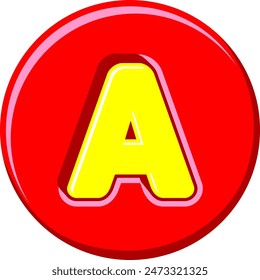 Circle Letter Button Alphabet Vector Element