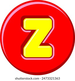 Circle Letter Button Alphabet Vector Element