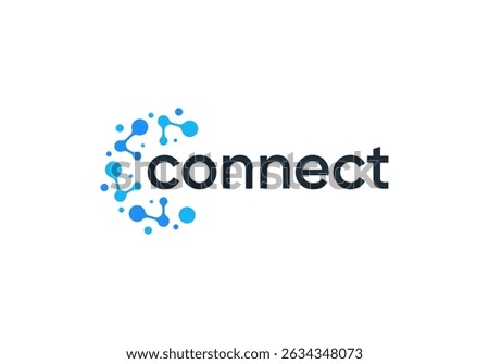 circle letter C global connect logo. network signal technology connectivity symbol icon vector design	