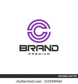 circle letter C line logo