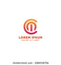 circle letter cm logo template