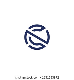 Circle letter CN logo design template