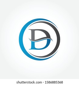 Circle Letter D Logo With Creative Modern Business Typography Vector Template. Creative Abstract Letter D Logo Vector. D Logo Design.