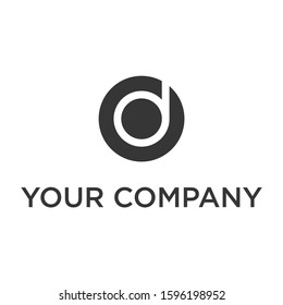 Circle letter d logo design template