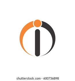 circle with letter d and i logo design