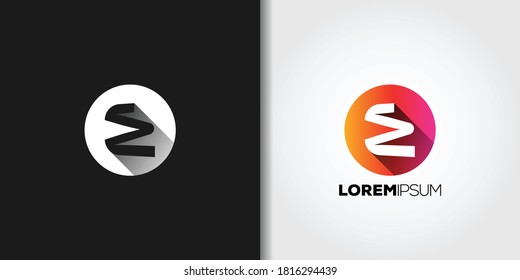circle letter e logo set template vector