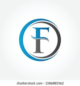 Circle Letter F Logo With Creative Modern Business Typography Vector Template. Creative Abstract Letter F Logo Vector. F Logo Design.