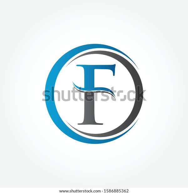 Circle Letter F Logo Creative Modern Stock Vector (Royalty Free ...