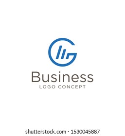 circle Letter G Logo, Creative Letter G In Growth Chart Logo Stock Vector
