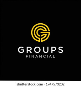 Circle Letter G logo Line design Business Consulting Industrial Template. Round Initial G Logo Linear 