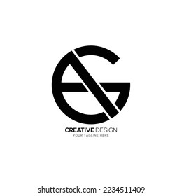 Circle letter A G modern monogram logo