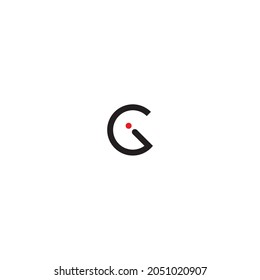 
circle letter G and i simple vector logo symbol