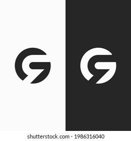 Circle Letter GR or RG logo concept. Modern logo.