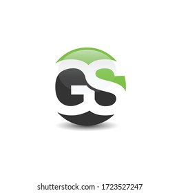 Circle letter GS logo concept in negative space design style image vector illustration