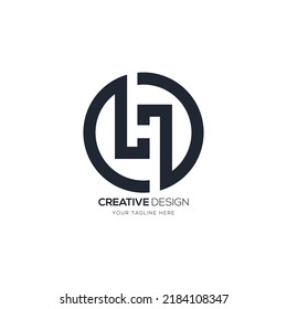 Letra circular H logotipo de monograma de marca creativa