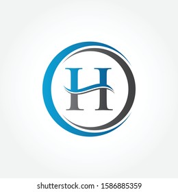 Circle Letter H Logo With Creative Modern Business Typography Vector Template. Creative Abstract Letter H Logo Vector. H Logo Design.