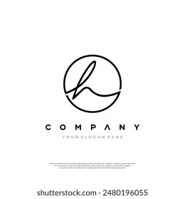 Circle letter h logo design template elements, vector illustration Creative design