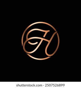 Circle letter h logo design template elements, vector illustration design