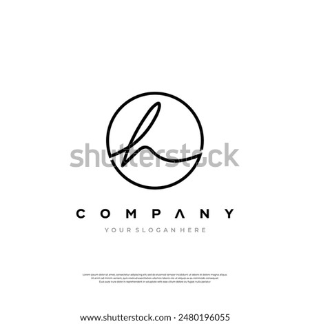 Circle letter h logo design template elements, vector illustration Creative design
