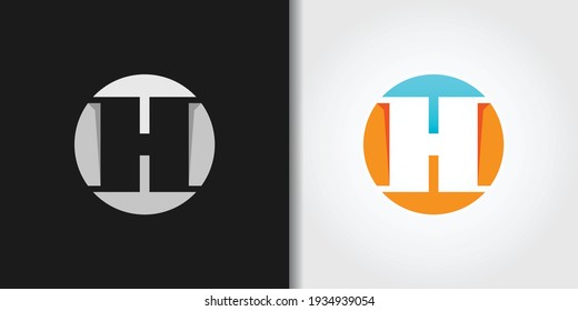 Ideenvorlage für den Kreis Buchstaben h Logo