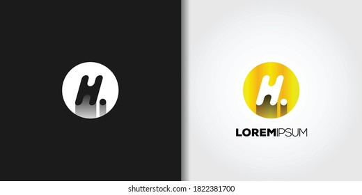 circle letter h logo template vector set