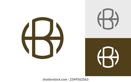 Circle letter HB initial monogram logo design