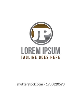 Circle letter JP in flat style design symbol. Save download preview JP letter symbol. Vector illustration EPS.8 EPS.10