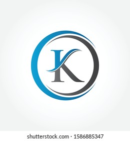 Circle Letter K Logo With Creative Modern Business Typography Vector Template. Creative Abstract Letter K Logo Vector. K Logo Design.
