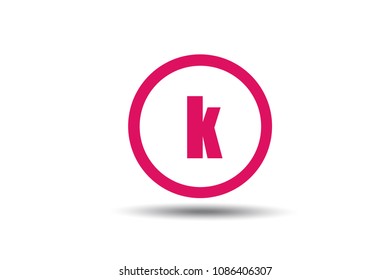 Circle Letter K  Logo Design Vector.