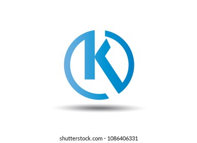 Circle Letter K Logo Design Vector.
