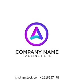 A CIRCLE LETTER LOGO MODERN