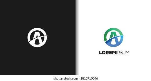 letra de círculo un conjunto de plantillas de logotipo vector 