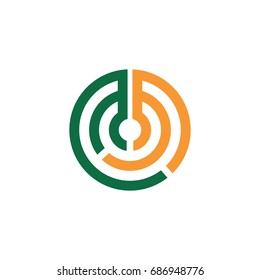 circle letter m maze logo