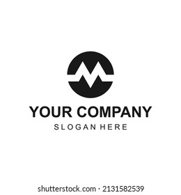 Circle letter M negative space logo vector