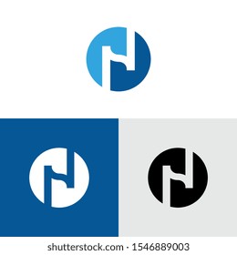 Circle letter N logo icon design template elements - Vector