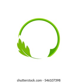 circle or letter o with leaf