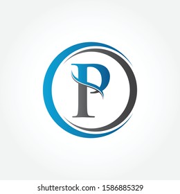 Circle Letter P Logo Creative Modern Stock Vector (Royalty Free ...