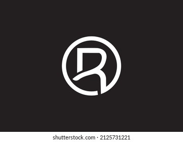 plantilla de logotipo R de letra circular. logotipo de letra R con estilo sencillo