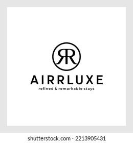 circle letter R logo template. letter RR logo with simple style on white background