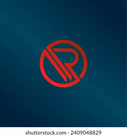 circle letter R logo template. letter R logo with simple style on white background