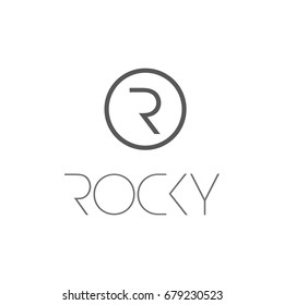 circle letter R logo template. letter R logo with simple style on white background