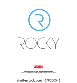 plantilla de logotipo R de letra circular. logo de la letra R.