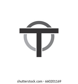 circle with letter T logo, OT logo letter design