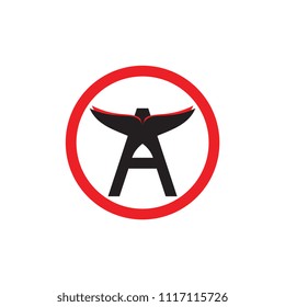 Circle with A letter wing logo