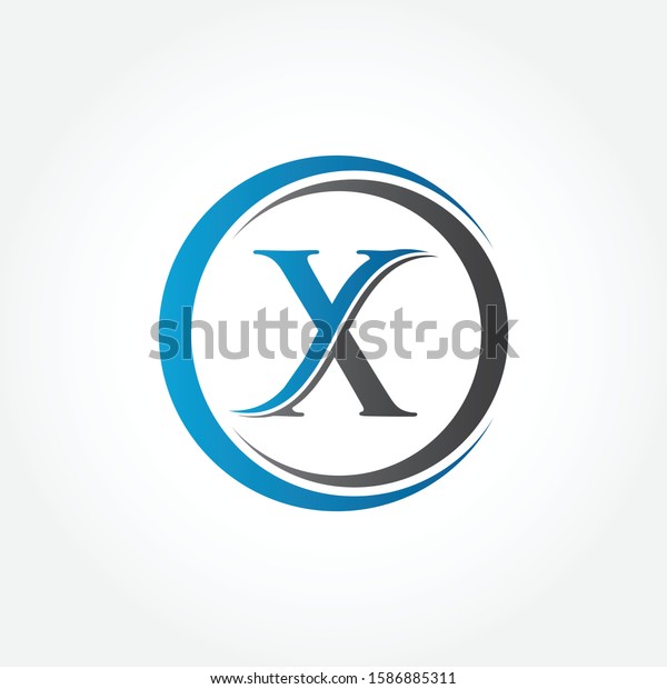Circle Letter X Logo Creative Modern Stock Vector Royalty Free