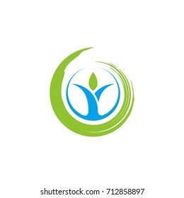 circle letter y leaf logo